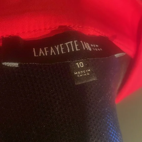 Women's Lafayette 148 hot pink Tunic length Button-Up Shirt.  Size 10 - Picture 6 of 6